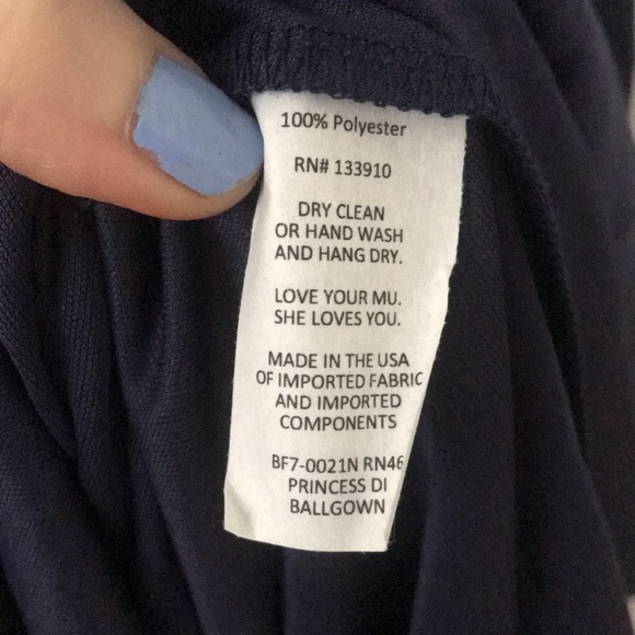 *Comes w/ FREE Ring* SMYM Princess Di ballroom navy maxi flutter skirt, S, NWT - Picture 10 of 16